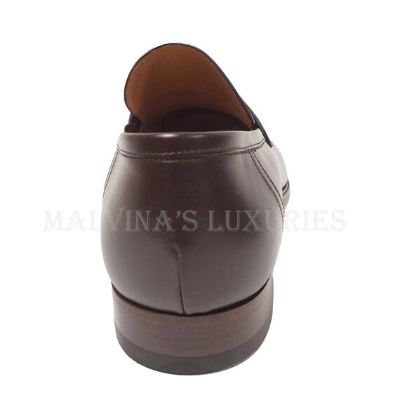 GUCCI SHOES MENS INTERLOCKING G LOGO PLAQUE BROWN LEATHER LOAFERS sz 12.5 / 13 U - Picture 10 of 15